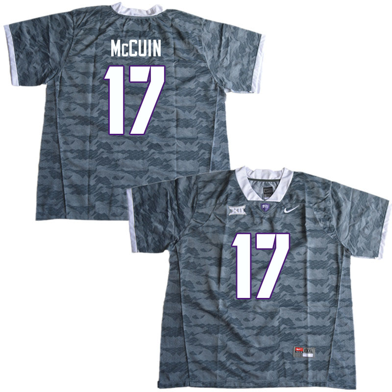 Men #17 Deshawn McCuin TCU Horned Frogs College Football Jerseys Sale-Gray - Click Image to Close